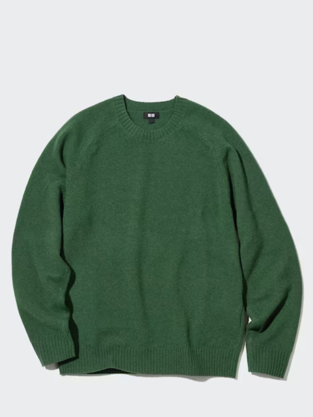 Uniqlo 100% Wool Crewneck Knit Sweater in Green